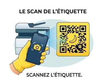 Téléphone scannant l'étiquette QR FixTag